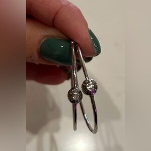 Henri Bendel Silvertone Hoop Earrings